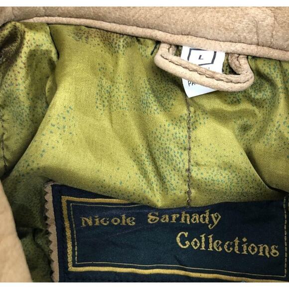 Vintage Nicole Sarhady Collections Brown Suede Barn Jacket L - Picture 11 of 16